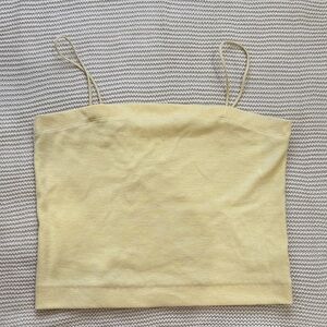 American Eagle Outfitters Light Yellow Crop Top